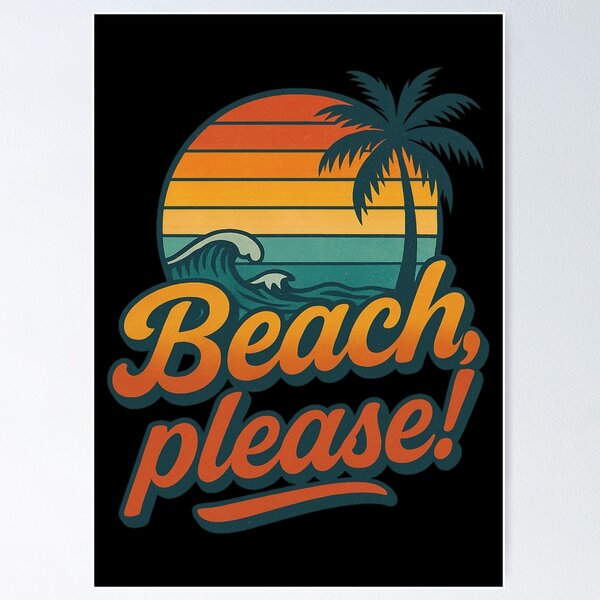 Item preview, Beach, Please! – Retro Sunset Ocean Vibes Design designed and sold by Kampendesigns.