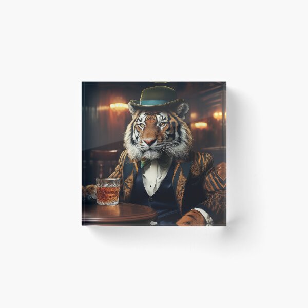 Item preview, Tiger, enjoys a dram (whisky) Edinburgh Pub designed and sold by Gmacamera Creations.