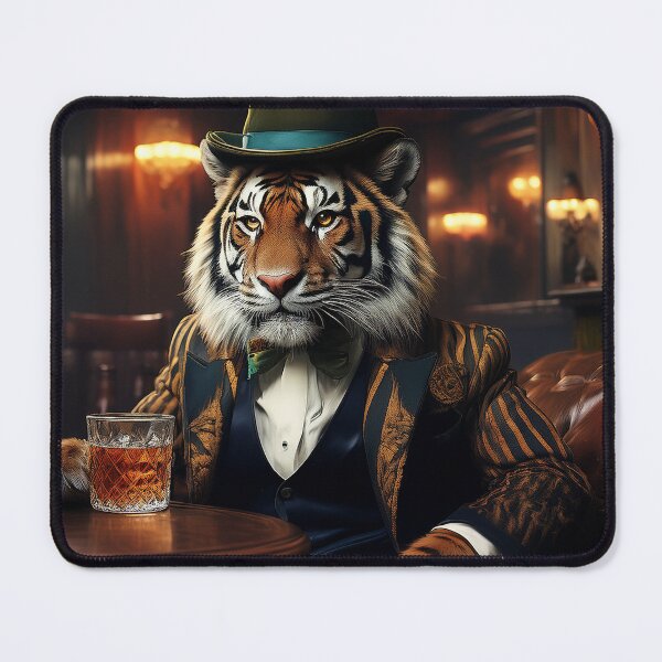 Item preview, Tiger, enjoys a dram (whisky) Edinburgh Pub designed and sold by Gmacamera Creations.