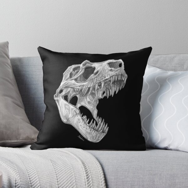 T-rex skull Throw Pillow