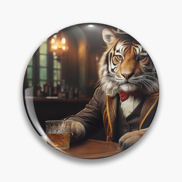 Item preview, Tiger - In the wild, enjoying a dram designed and sold by Gmacamera Creations.