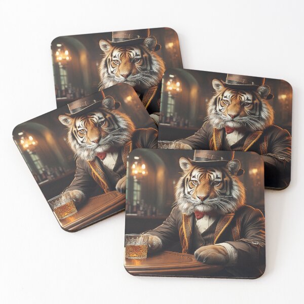 Item preview, Tiger - In the wild, enjoying a dram designed and sold by Gmacamera Creations.