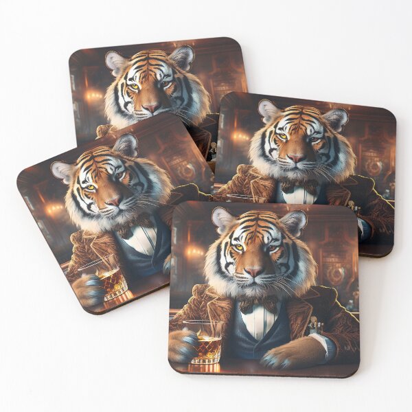 Item preview, Tiger in the wilds of an Edinburgh Bar enjoying a dram designed and sold by Gmacamera Creations.