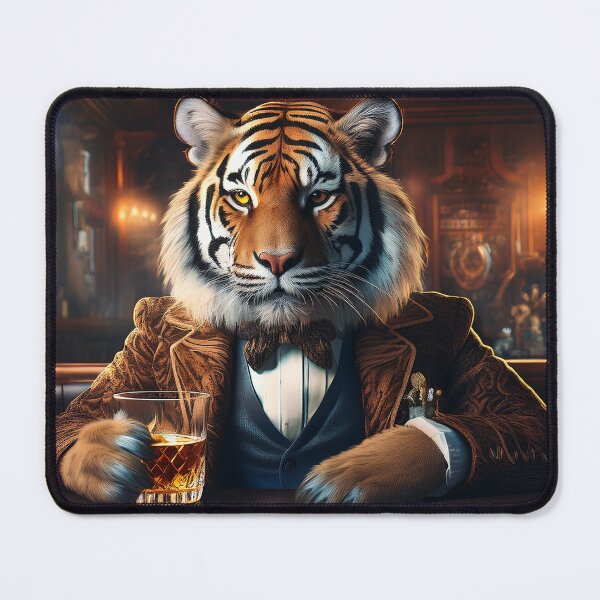 Item preview, Tiger in the wilds of an Edinburgh Bar enjoying a dram designed and sold by Gmacamera Creations.