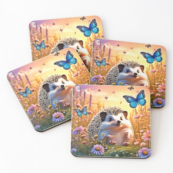 Item preview, Butterfly Hedgehog Art designed and sold by Health And Fitness Posts e-Store.