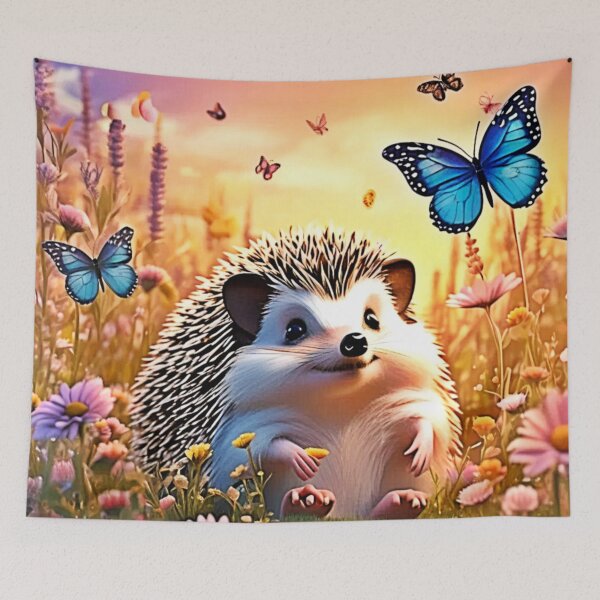 Item preview, Butterfly Hedgehog Art designed and sold by Health And Fitness Posts e-Store.