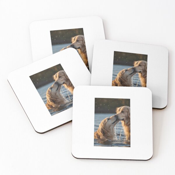 Item preview, Puppies giving each other affection in the water designed and sold by javierana71.