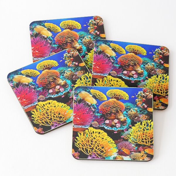 Item preview, Vibrant Tropical Coral Garden Design designed and sold by Health And Fitness Posts e-Store.