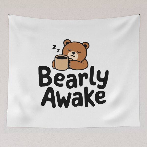 Item preview, Bearly Awake! Cute Bear Coffee Pun designed and sold by PMCreative.