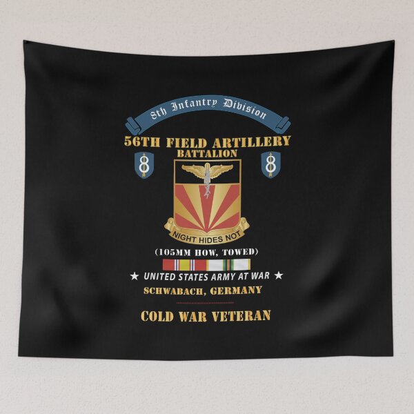 Item preview, 8th Infantry Division Scroll - 56th Field Artillery Battalion, Schwabach, Germany - Cold War Ve designed and sold by Military Insignia Products.