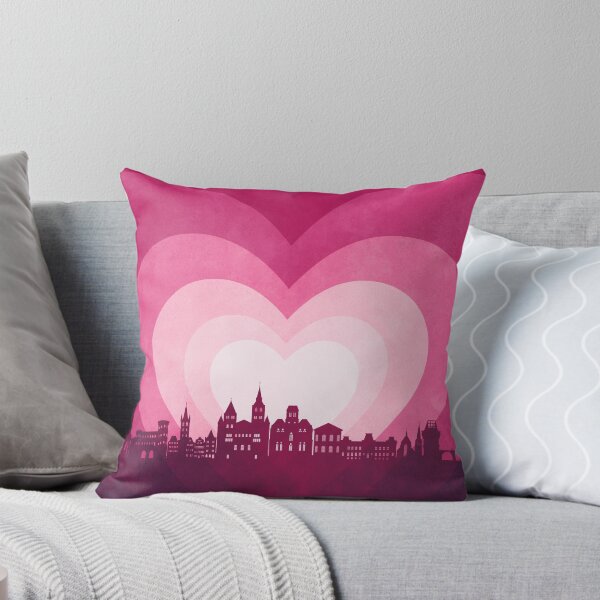 Item preview, Trier Germany Skyline Hearts Pink designed and sold by ArtPrints.