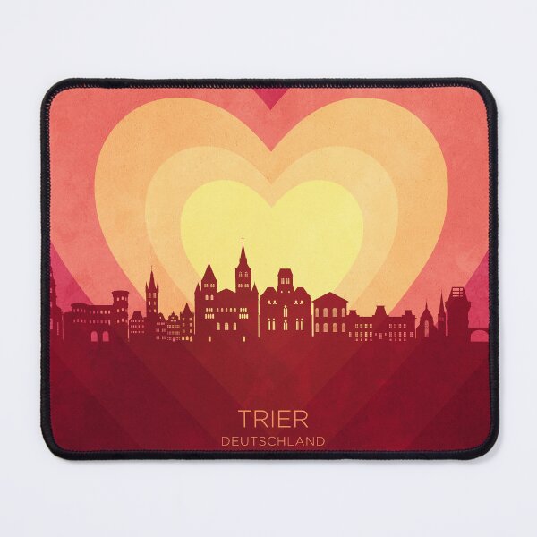 Item preview, Trier Germany Skyline Hearts Red Yellow designed and sold by ArtPrints.