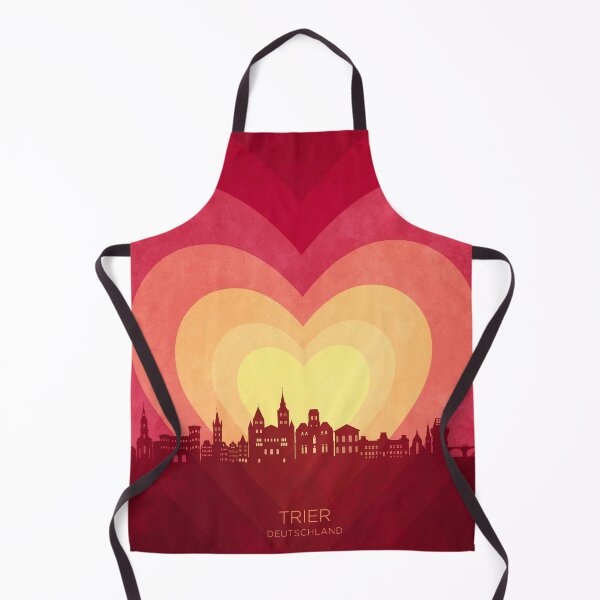 Item preview, Trier Germany Skyline Hearts Red Yellow designed and sold by ArtPrints.