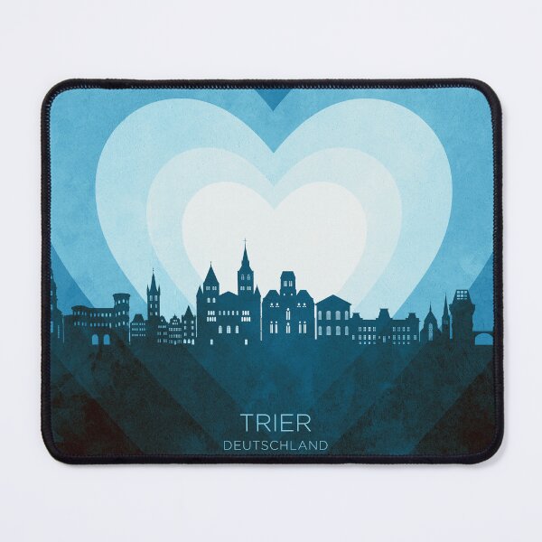 Item preview, Trier Germany Skyline Hearts Blue designed and sold by ArtPrints.