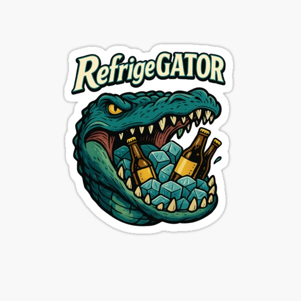 Item preview, RefrigeGATOR – Funny beer alligator design for festivals & parties designed and sold by Print-Zoo.