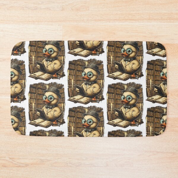 Item preview, Whimsical Duck Detective in Antique Library – Cozy Mystery Vibes designed and sold by TeeTimeTreasure.