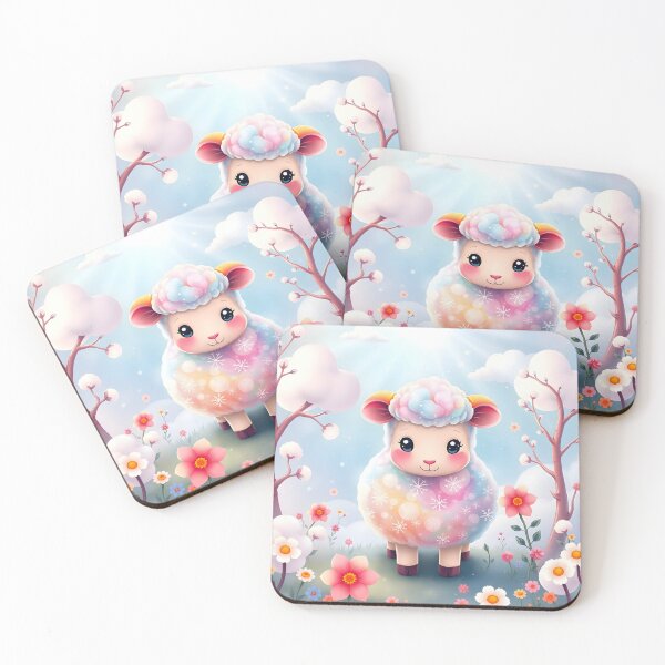 Item preview, Kawaii Fluffy Pink Sheep designed and sold by debbiedwarika.