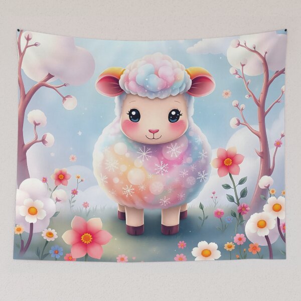 Item preview, Kawaii Fluffy Pink Sheep designed and sold by debbiedwarika.