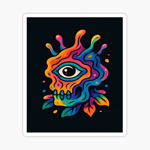 Item preview, Psychedelic Eye Creature – Abstract Color Explosion designed and sold by PastimeMastery.