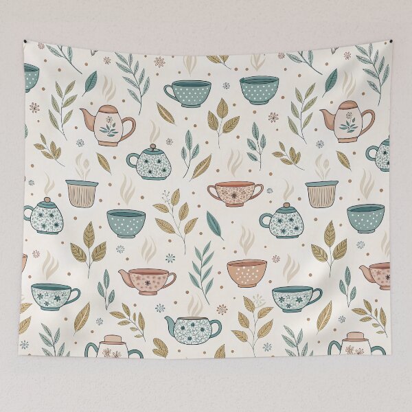 Item preview, Hot Teapot & Leaves Pattern – Cozy Tea Time Design for Tea Lovers designed and sold by ThatBBStore.