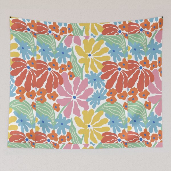 Item preview, Large Exotic Flowers Pattern designed and sold by HanaiPrint.