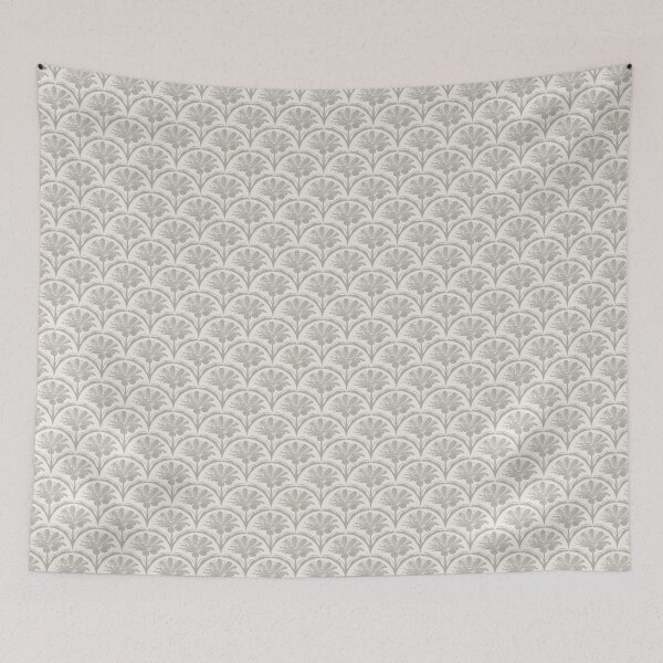 Item preview, Floral Scallop Block Print Pattern - Ibis White & Pussywillow designed and sold by chrisdembinski.