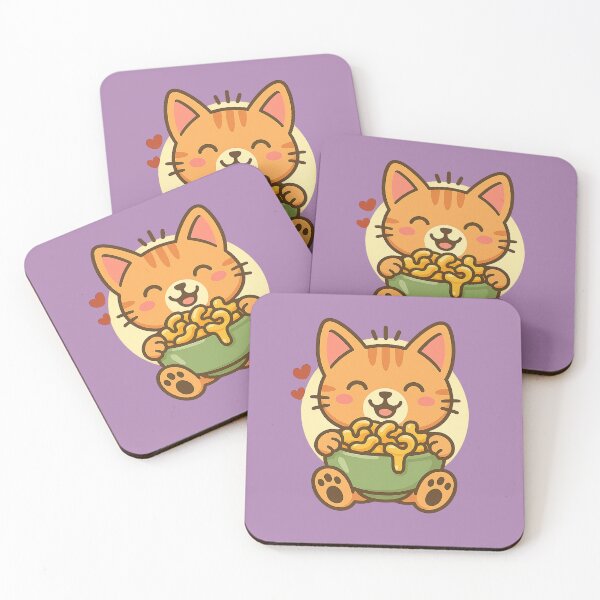 Item preview, Cat with Macaroni and Cheese – Kawaii Cute Cartoon Comfort Food Art designed and sold by Teehiv.
