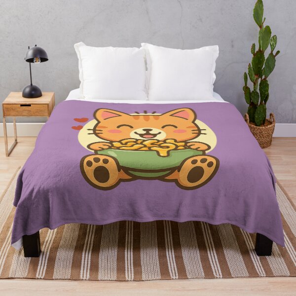 Item preview, Cat with Macaroni and Cheese – Kawaii Cute Cartoon Comfort Food Art designed and sold by Teehiv.