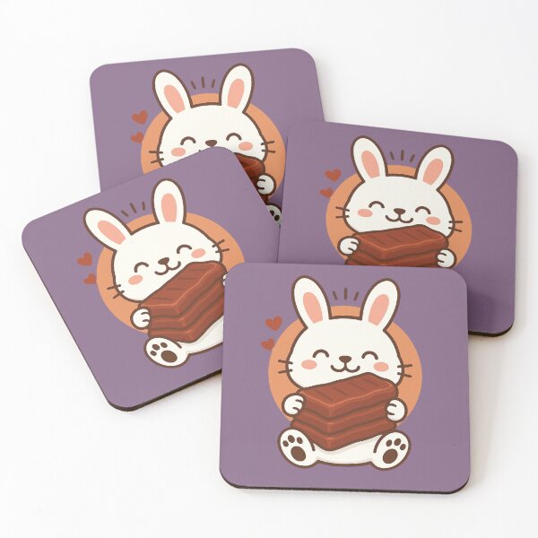 Item preview, Bunny with Chocolate Bars – Kawaii Cute Cartoon Dessert Lover designed and sold by Teehiv.