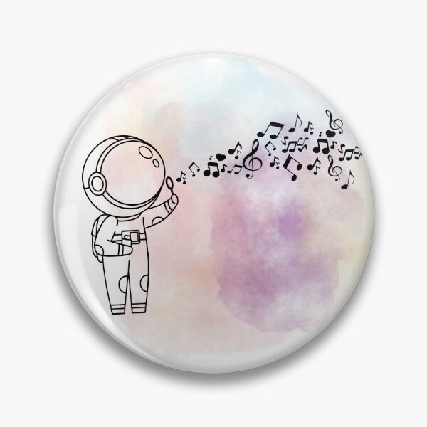 Item preview, Astronaut blowing music notes - black designed and sold by LiskoDesign.
