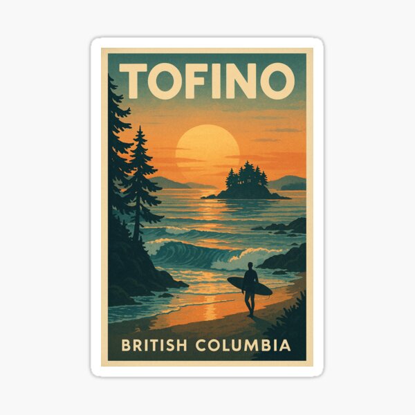 Item preview, Tofino Retro Poster designed and sold by JBWphotos.