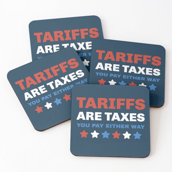 Item preview, Tariffs Are Taxes Political Statement USA – Patriotic Red White and Blue Message designed and sold by Sunserize Designs.