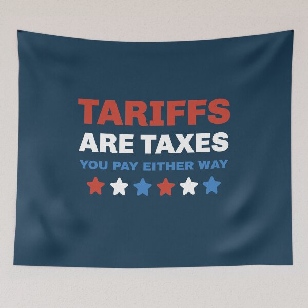 Item preview, Tariffs Are Taxes Political Statement USA – Patriotic Red White and Blue Message designed and sold by Sunserize Designs.