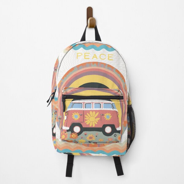Item preview, Peace Van in Bloom – Retro Hippie Vibes Art designed and sold by beaniedreamie.