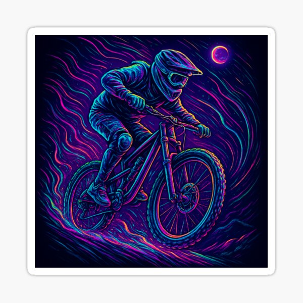Item preview, Chromatic Rush – MTB in Purple, Pink, and Blue designed and sold by GrizzlyCompany.