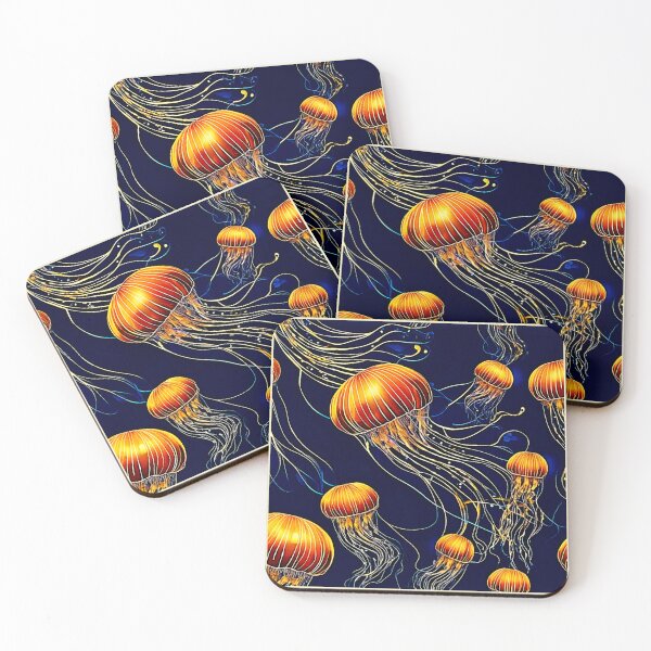 Item preview, Glowing Jellyfish Sea  designed and sold by Health And Fitness Posts e-Store.