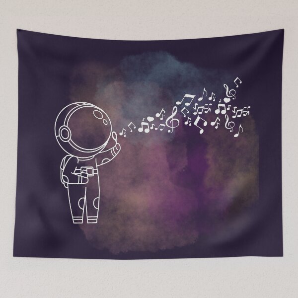 Item preview, Astronaut blowing music notes - white designed and sold by LiskoDesign.
