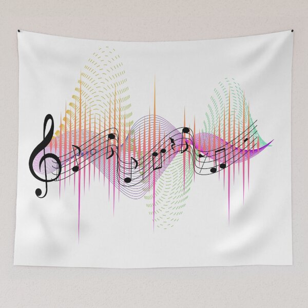 Item preview, Music notes - frequencies black designed and sold by LiskoDesign.