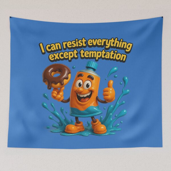 Item preview, “I can resist anything – except temptation!” – Funny donut motif designed and sold by Girih.