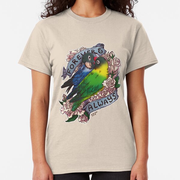 Forever and Always (black-masked lovebird) Classic T-Shirt