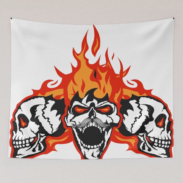Item preview, skull flame skull skull motorcycle biker club logo fire designed and sold by Achille3777.