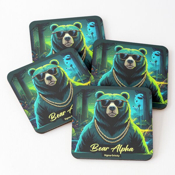 Item preview, Bear Alpha Neon Sigma Grizzly designed and sold by BrightNook.