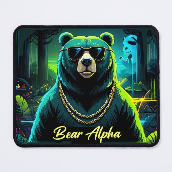 Item preview,  Bear Alpha Neon Sigma Grizzly designed and sold by BrightNook.