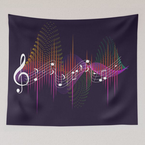 Item preview, Music notes - frequencies white designed and sold by LiskoDesign.