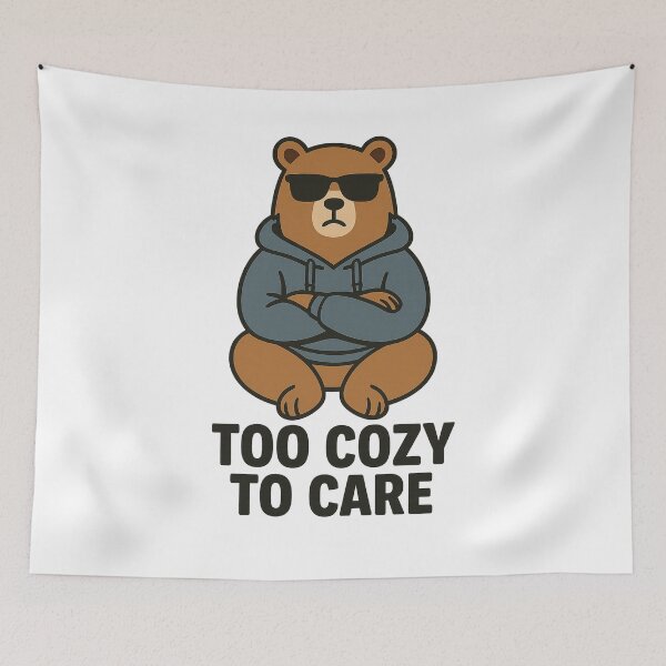 Item preview, Too Cozy to Care – Chill Streetwear Bear Design designed and sold by Chaaaaud.