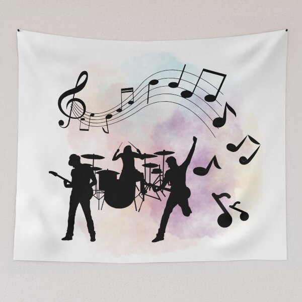 Item preview, Music notes falling - music band black  designed and sold by LiskoDesign.