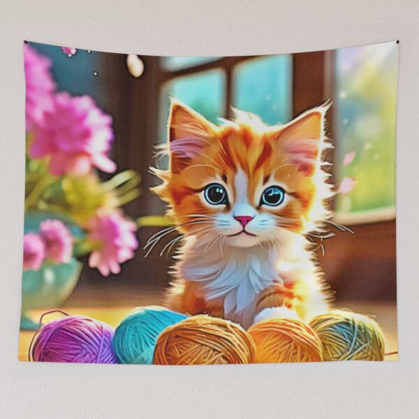 Item preview, Cute Kitten Yarn designed and sold by Health And Fitness Posts e-Store.