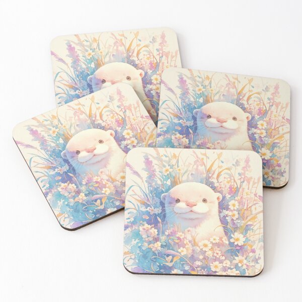Item preview, Pastel Petals & Whiskers – Dreamy Otter in Watercolor Wilds designed and sold by AshiraCreations.