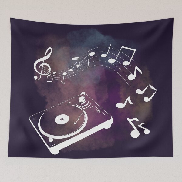 Item preview, Music notes falling - DJ white designed and sold by LiskoDesign.
