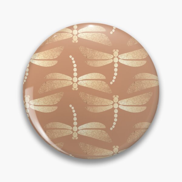 Item preview, Golden Ornamental Dragonflies Pattern on Terracotta designed and sold by tanyadraws.